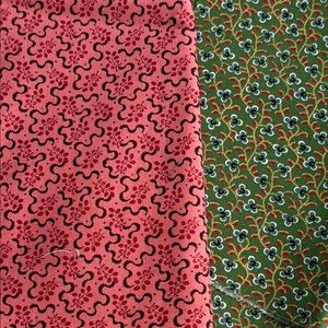 Vintage-Style Reproduction Fabric Bundle – 1/2 yd Each Pink & Green Calico Print